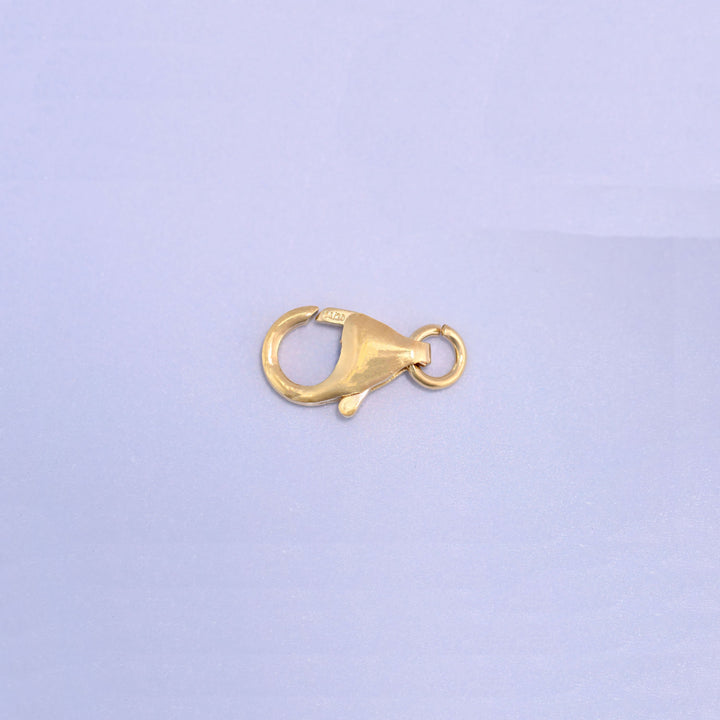 14K gold filled lobster clasp, 5x8.2mm, shown closed with the jump ring at the right