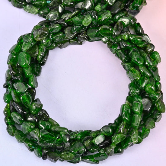 Chrome Diopside Pebble Nugget Beads 6-8mm 8-10mm Jewelry Making 15.5" Strand