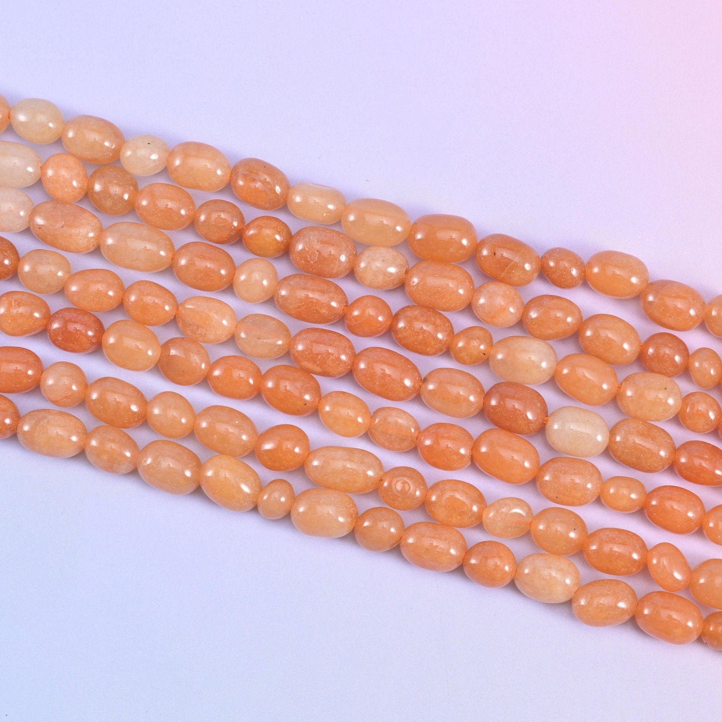 Pebble nugget cut red aventurine beads
