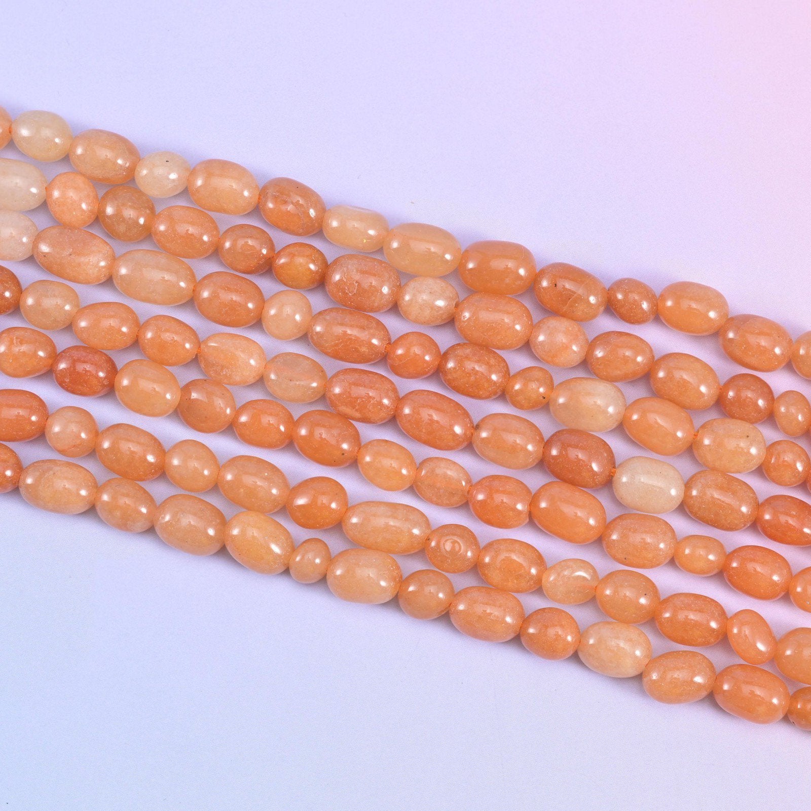 Pebble nugget cut red aventurine beads