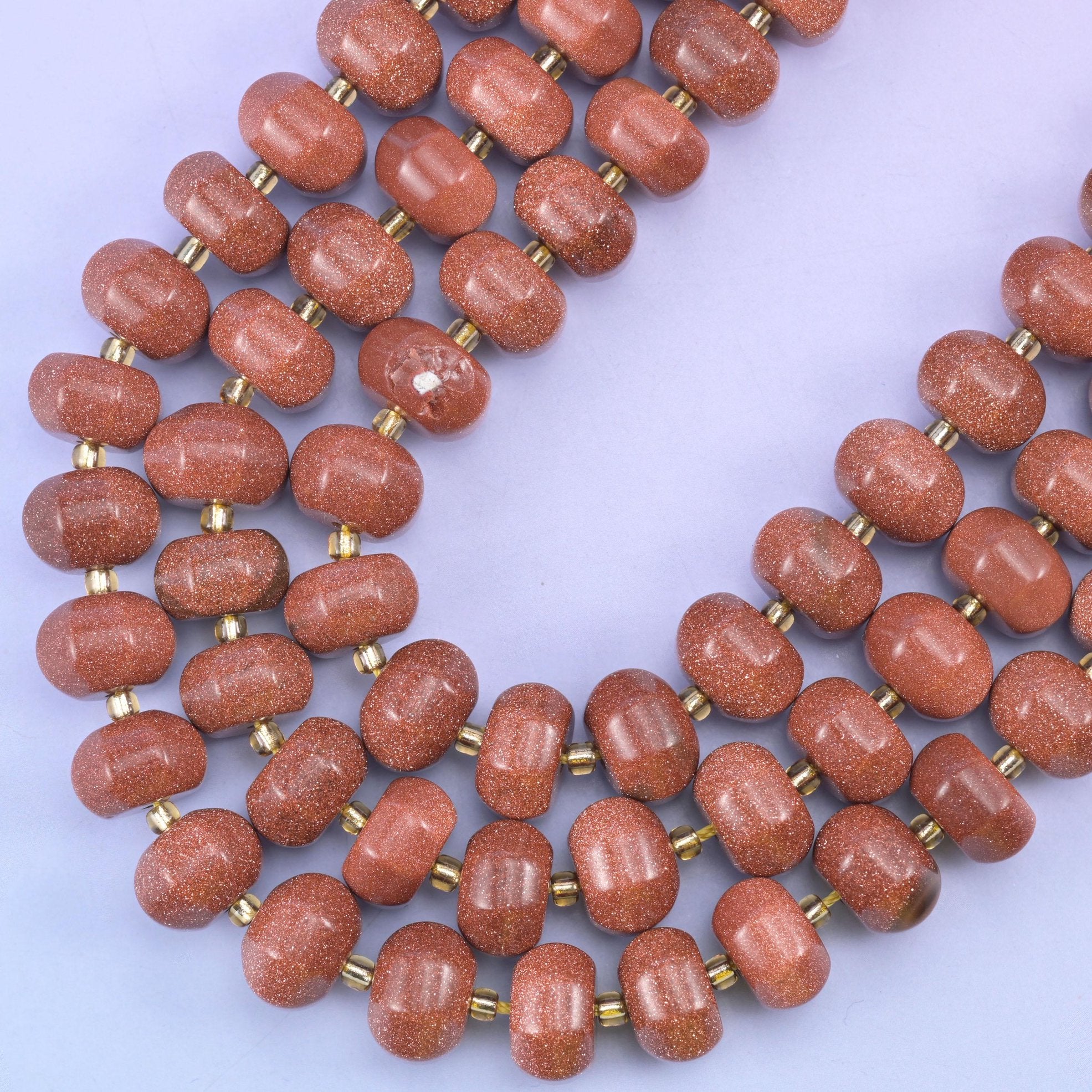 Gold sandstone pumpkin beads, hole approximately 1.4mm