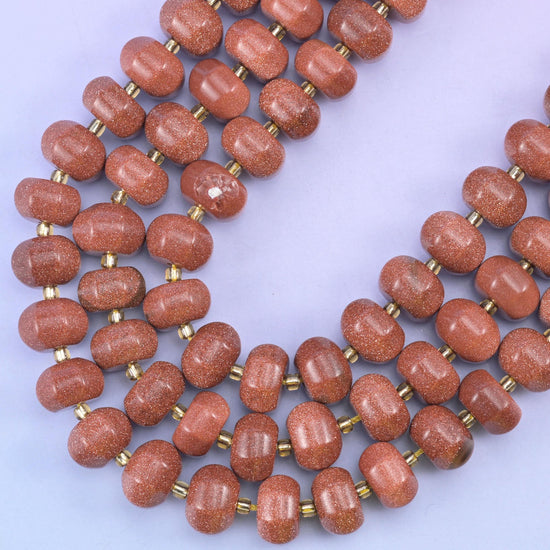 Gold sandstone pumpkin beads, hole approximately 1.4mm