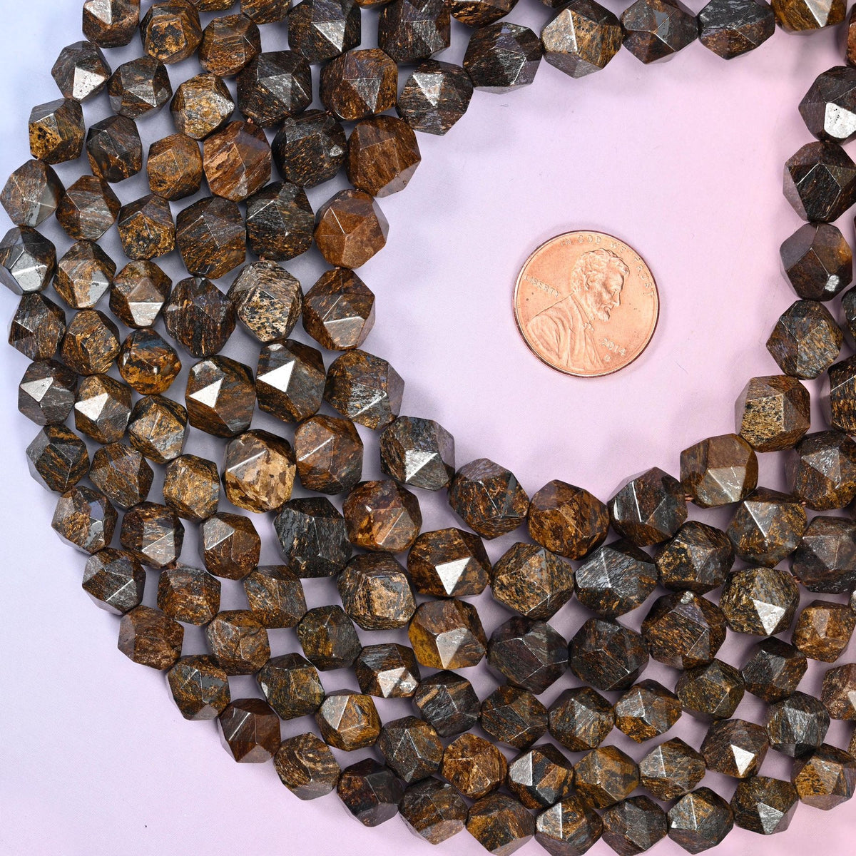 Bronzite Faceted Diamond Star Beads 6mm 8mm 10mm, 6mm approximately 63 beads / 8mm approximately 47 beads / 10mm approximately 38 beads