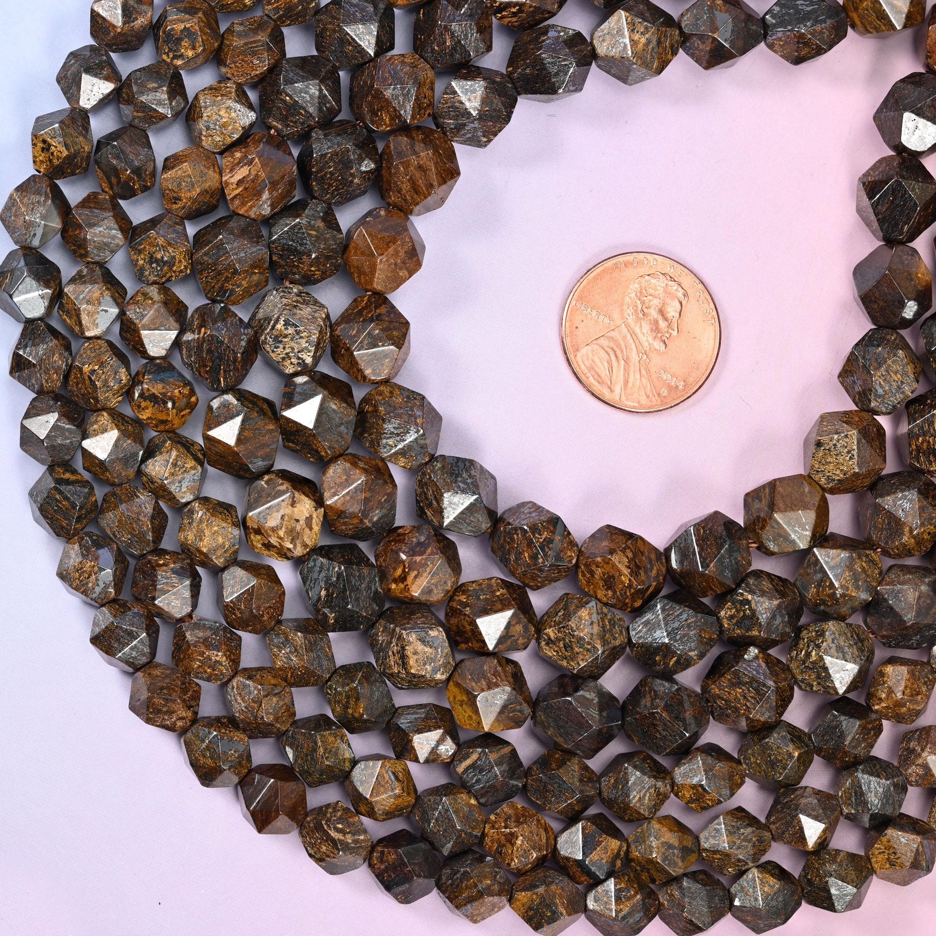 Bronzite Faceted Diamond Star Beads 6mm 8mm 10mm, 6mm approximately 63 beads / 8mm approximately 47 beads / 10mm approximately 38 beads
