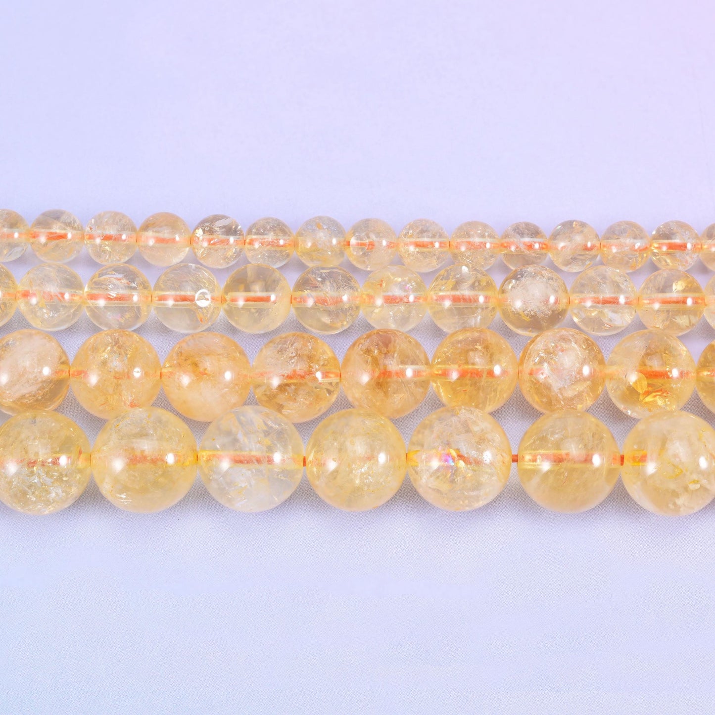 Citrine Smooth Round Beads 6mm 8mm 10mm 12mm, 15.5 inches