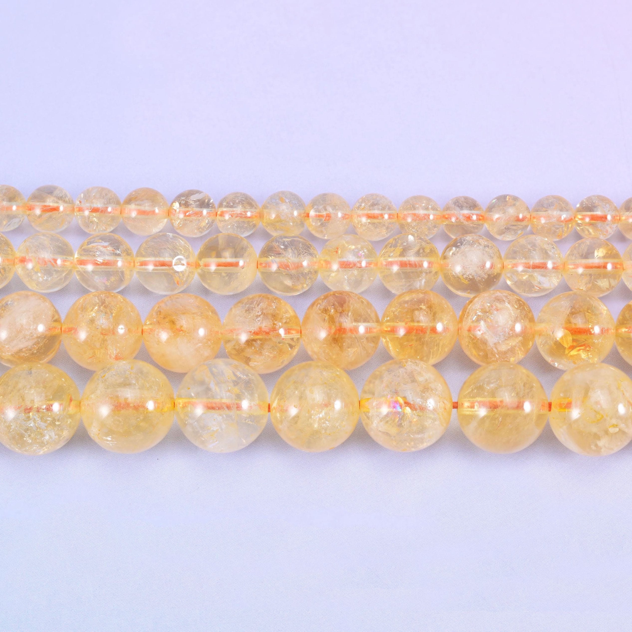 Citrine Smooth Round Beads 6mm 8mm 10mm 12mm, 15.5 inches