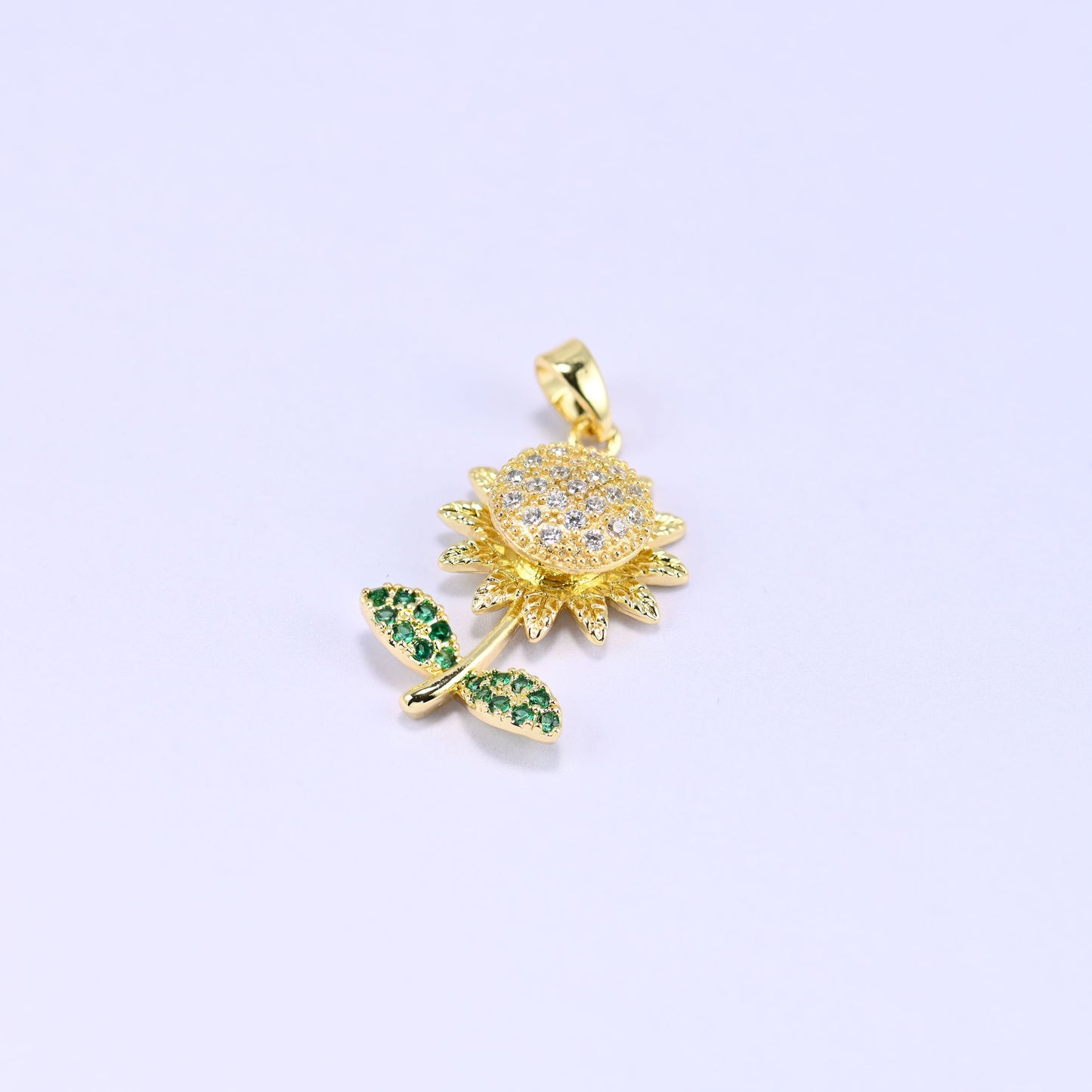 Sunflower Spinner Charm Pendant, 6.37mm thick