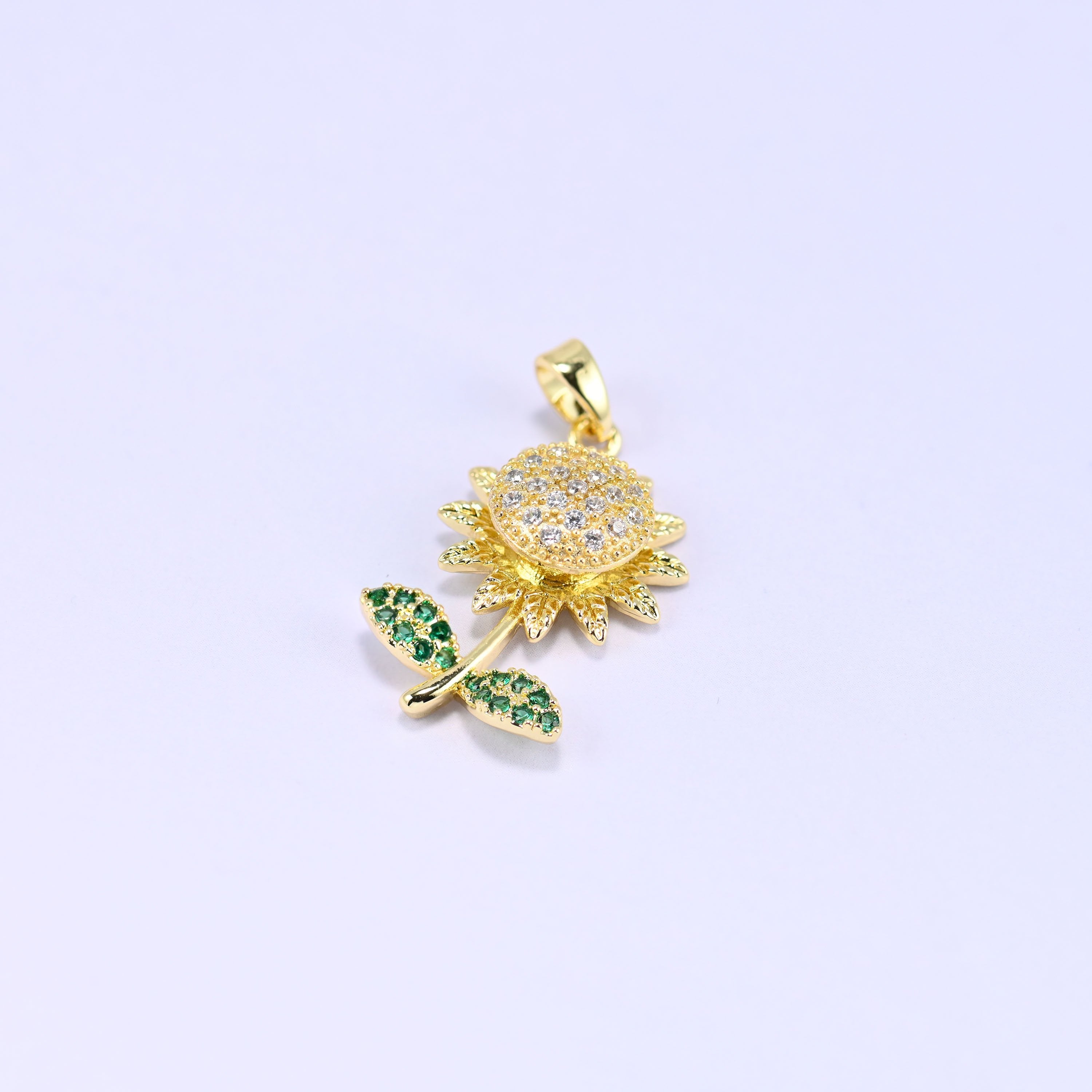 Sunflower Spinner Charm Pendant, 6.37mm thick