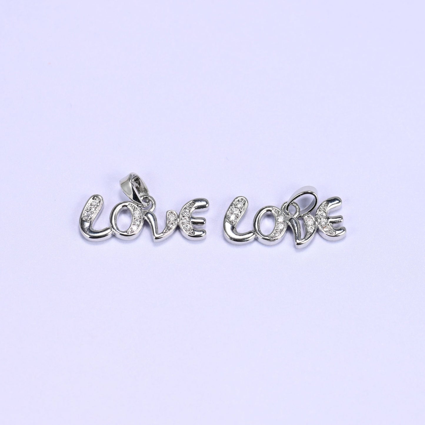 Love Letter Zircon Charms in gold or silver tone