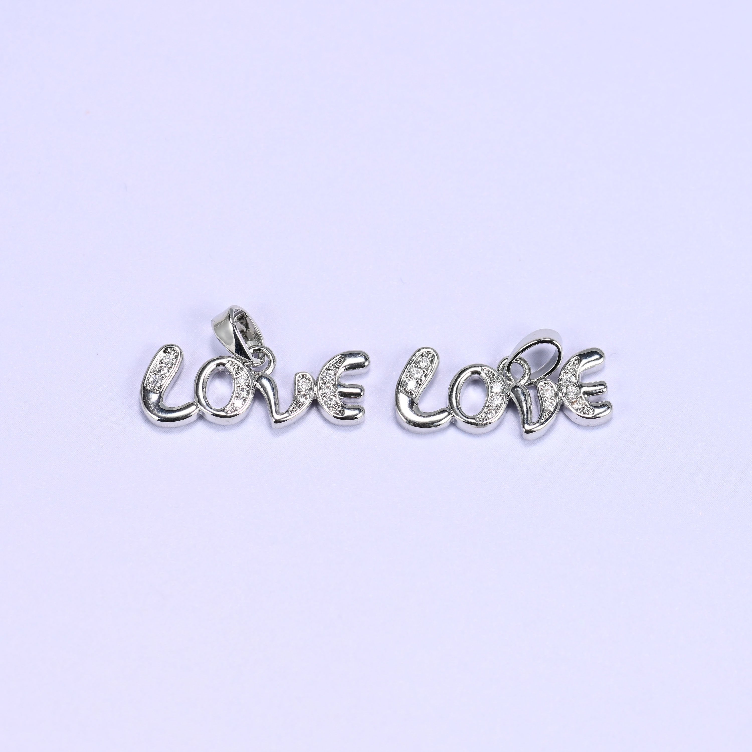 Love Letter Zircon Charms in gold or silver tone