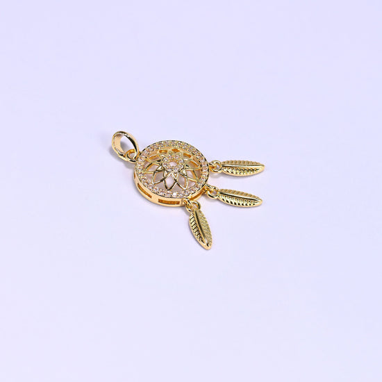 Dream Catcher Zircon Charms, bail approx 5.95mm x 2.80mm