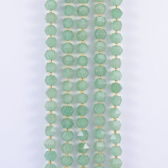 Faceted 8 Sides Diamond Rhombus Beads, cut so light bounces off several angles at once.