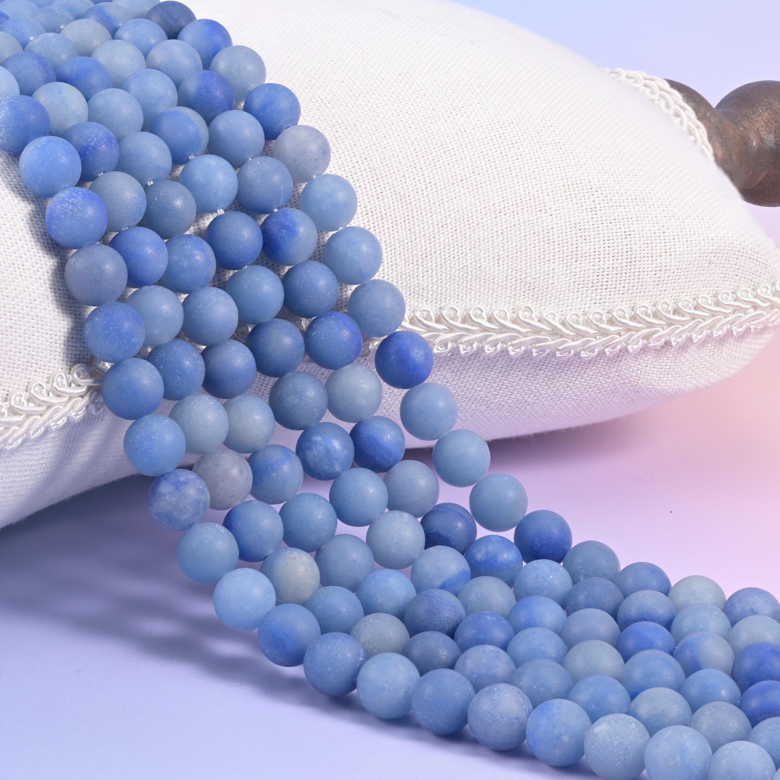 Blue Aventurine Matte Frosted Round Beads 4mm 6mm 8mm 10mm