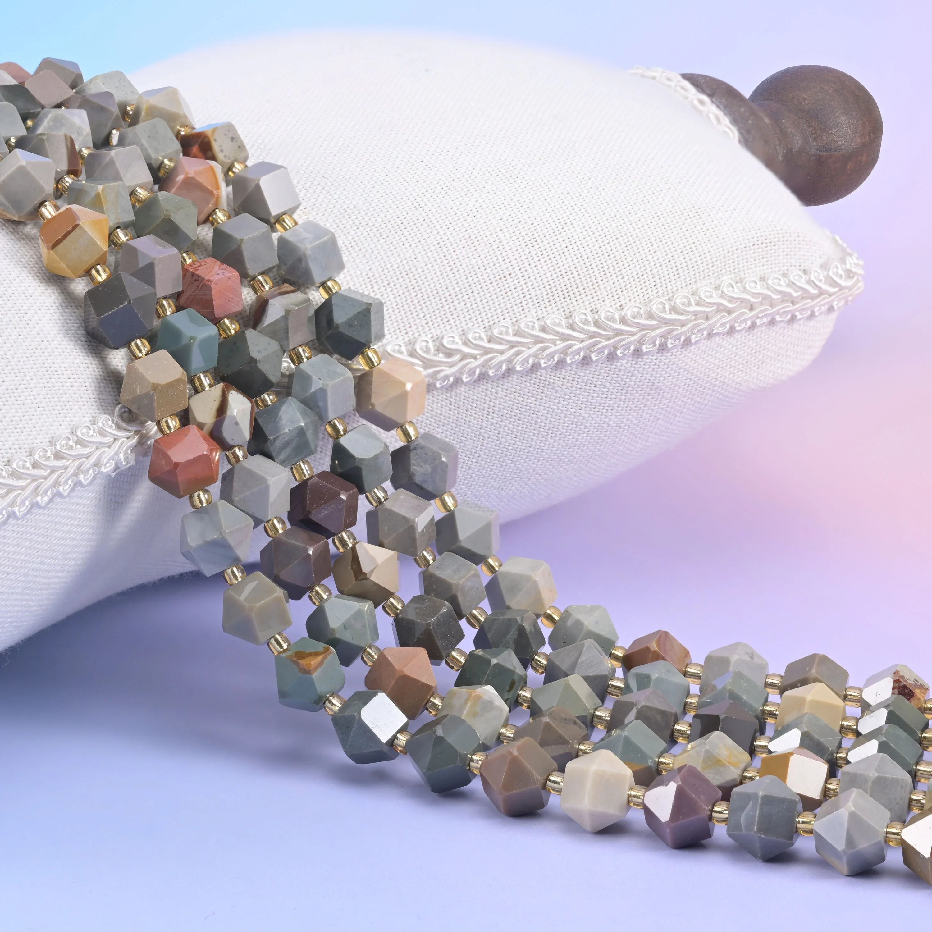 Choose from American Picture Jasper, Blue Moonstone, Dragon Bloodstone, Dyed Green Strip Agate, Dyed Red Strip Agate, Dyed…