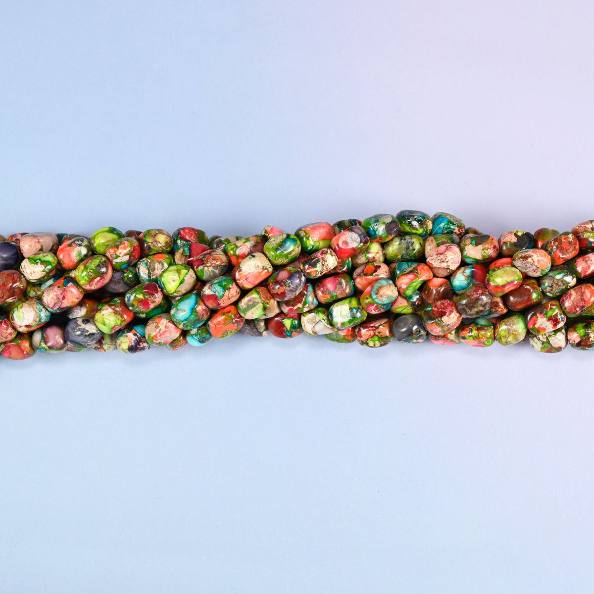 Green Dyed Sea Sediment Jasper Nugget Beads, approximately 50 beads per strand