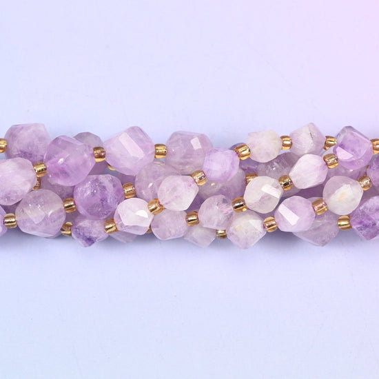 Purple Jade Faceted Spiral Twist Beads, 8mm approximately 38 beads / 10mm approximately 31 beads