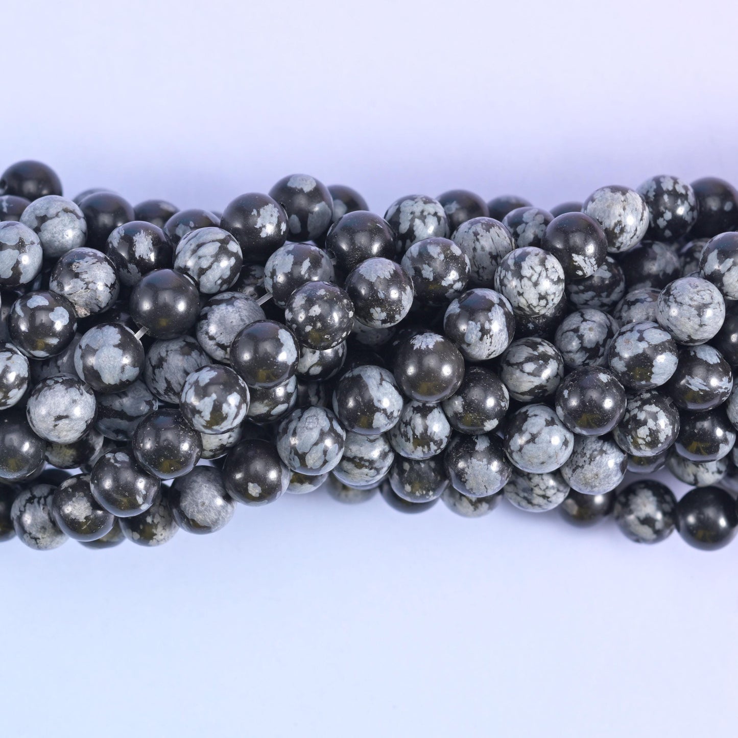 Smooth round cut snowflake jasper beads