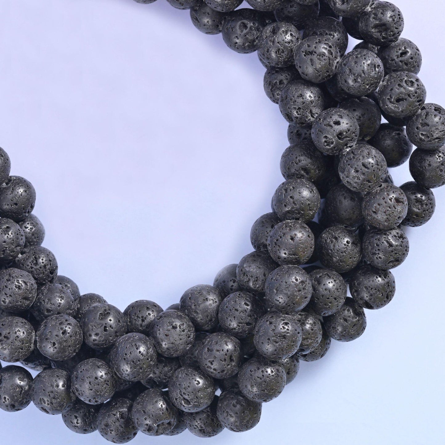 Lava Rock Beads for Jewelry Making – Smooth Round Strands