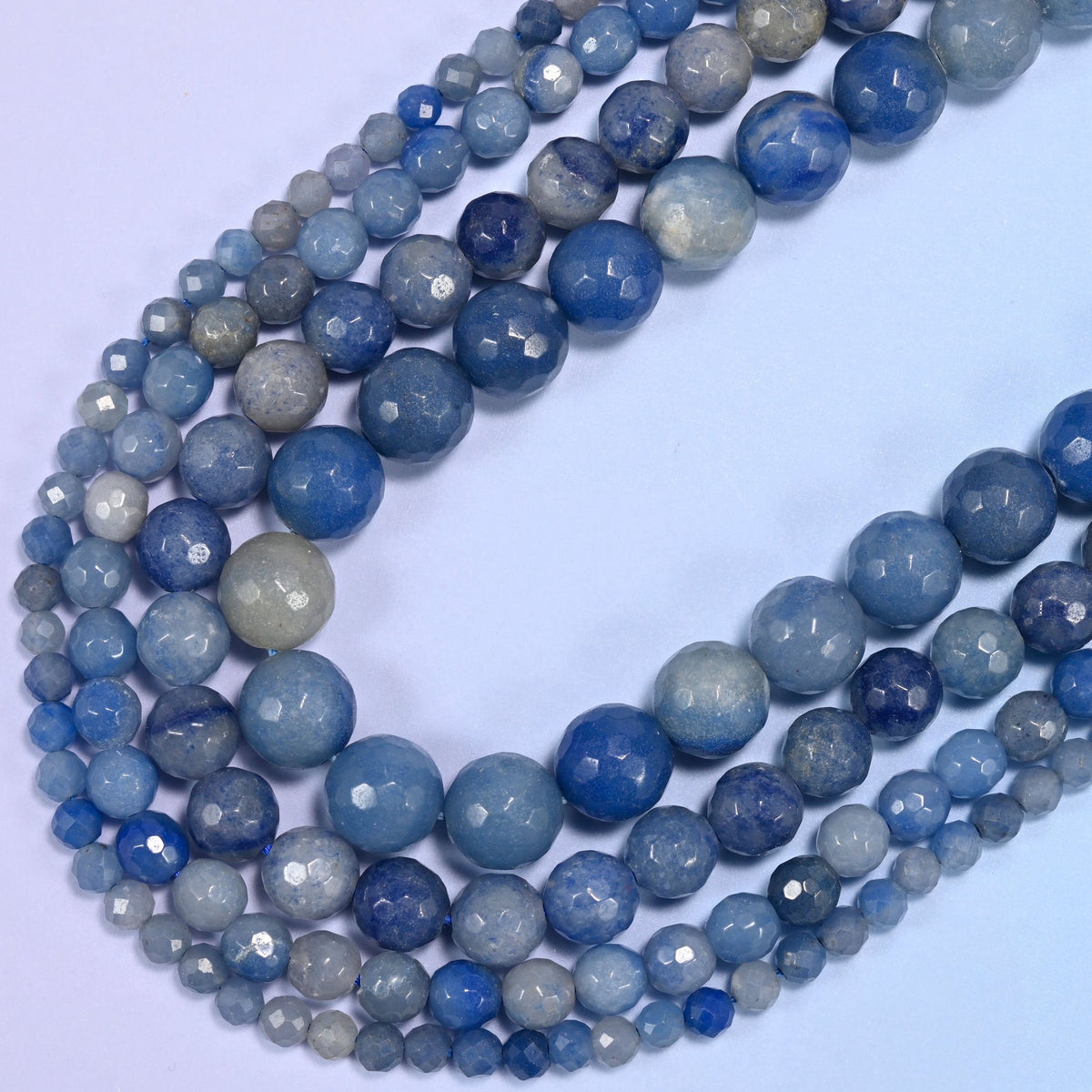 Denim Blue Aventurine Faceted Round Beads 4mm 6mm 8mm 10mm in denim blue mottled with grey and pale slate