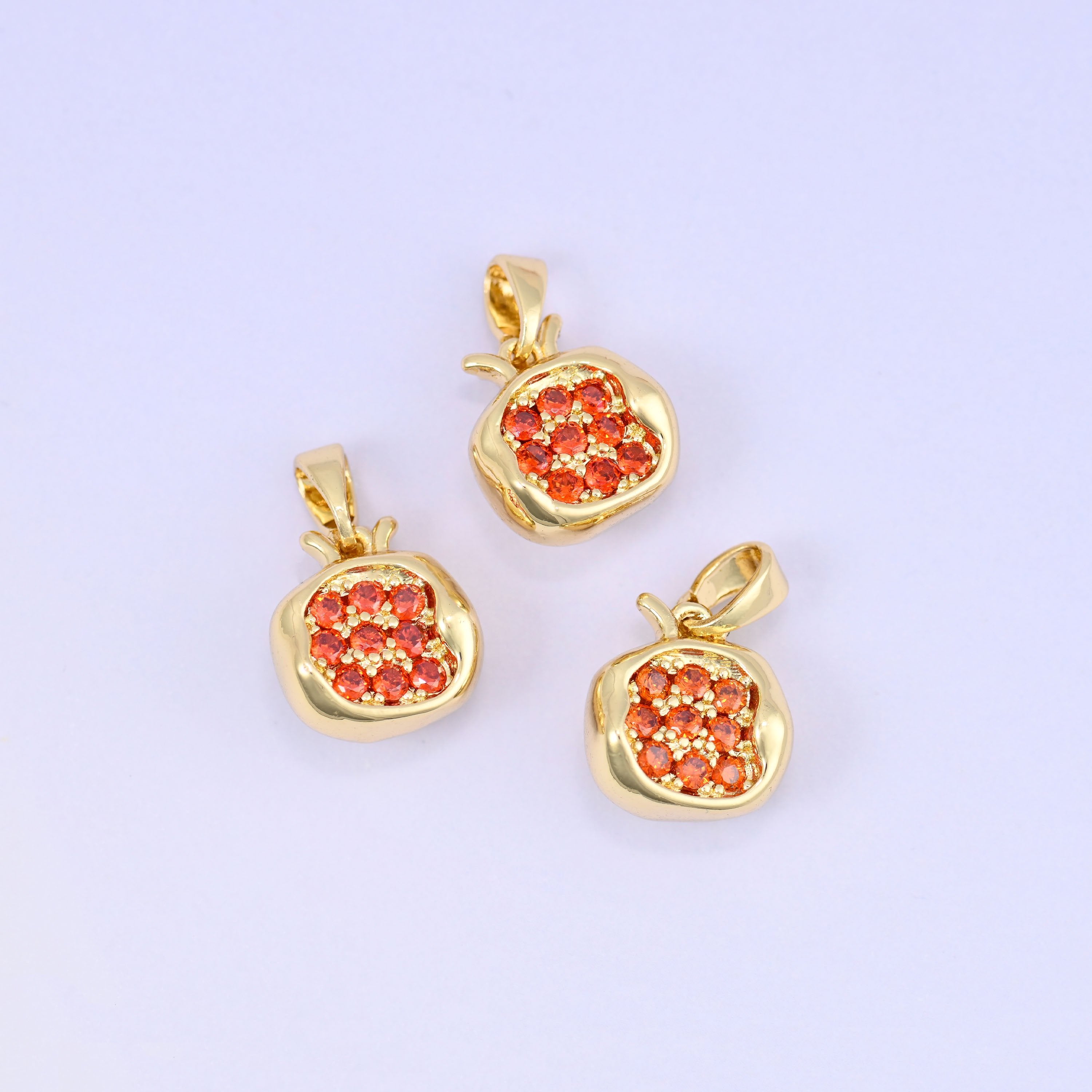Half Pomegranate Charm Pendant, bail approximately 6.0mm x 2.95mm