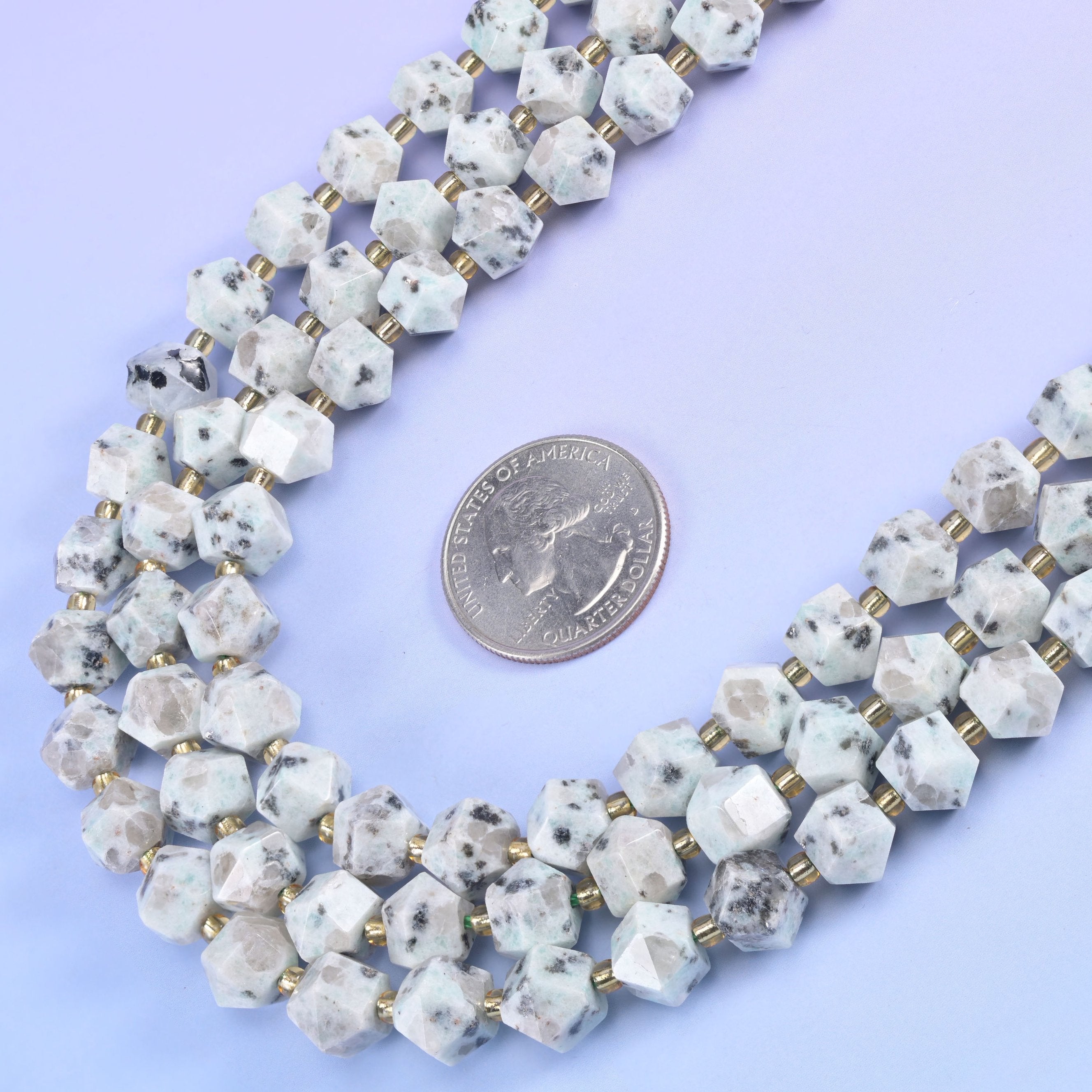 Faceted 8 Sides Diamond Rhombus Gemstone Beads Size 10mm.