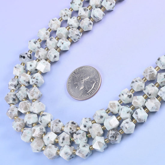 Faceted 8 Sides Diamond Rhombus Gemstone Beads Size 10mm.