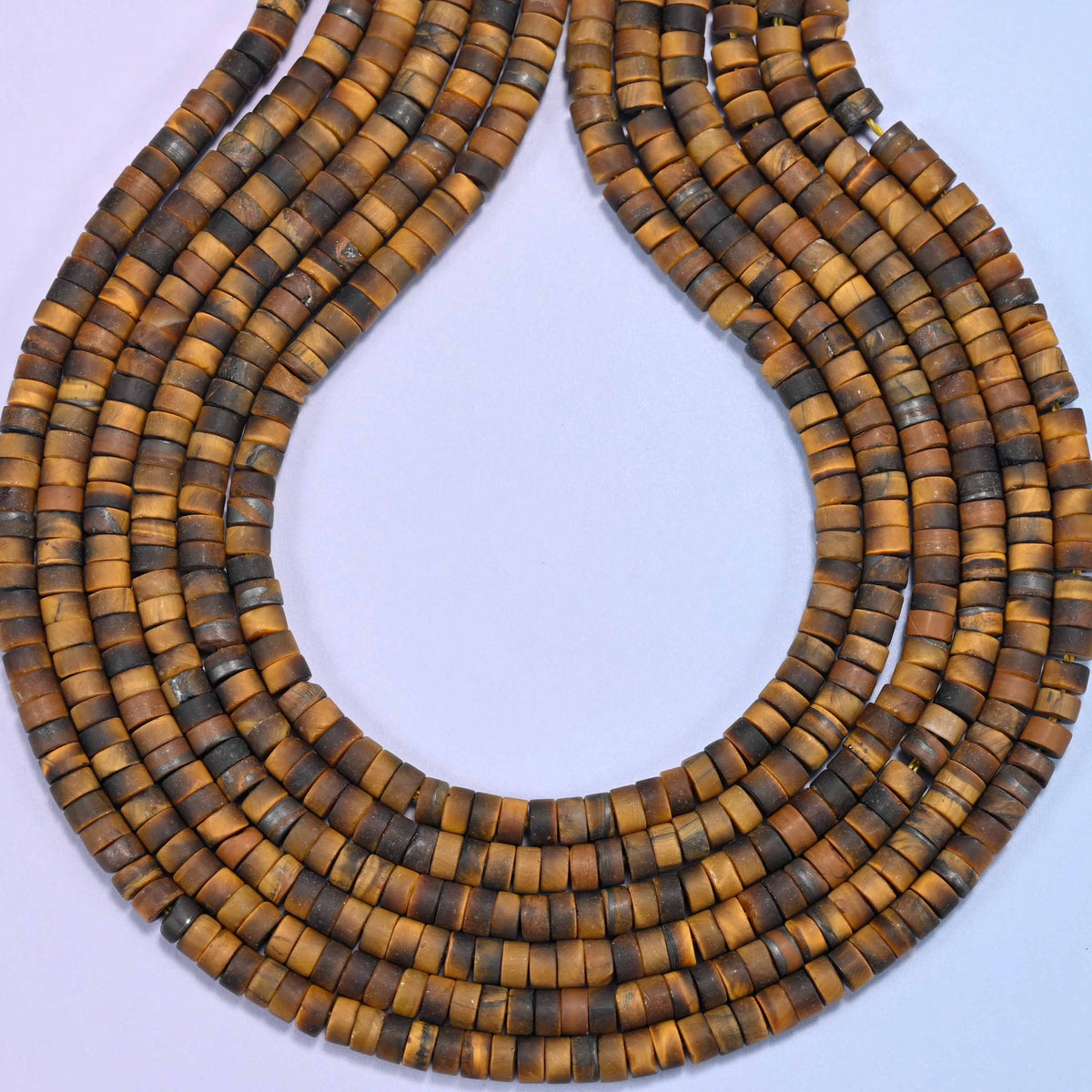 Heishi disc cut tiger eye beads