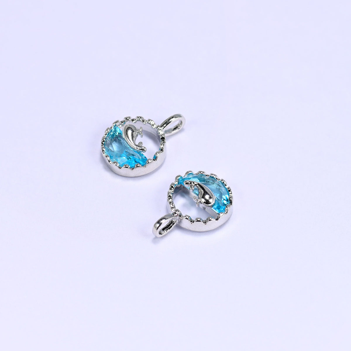 Platinum plated whale charm, sold individually
