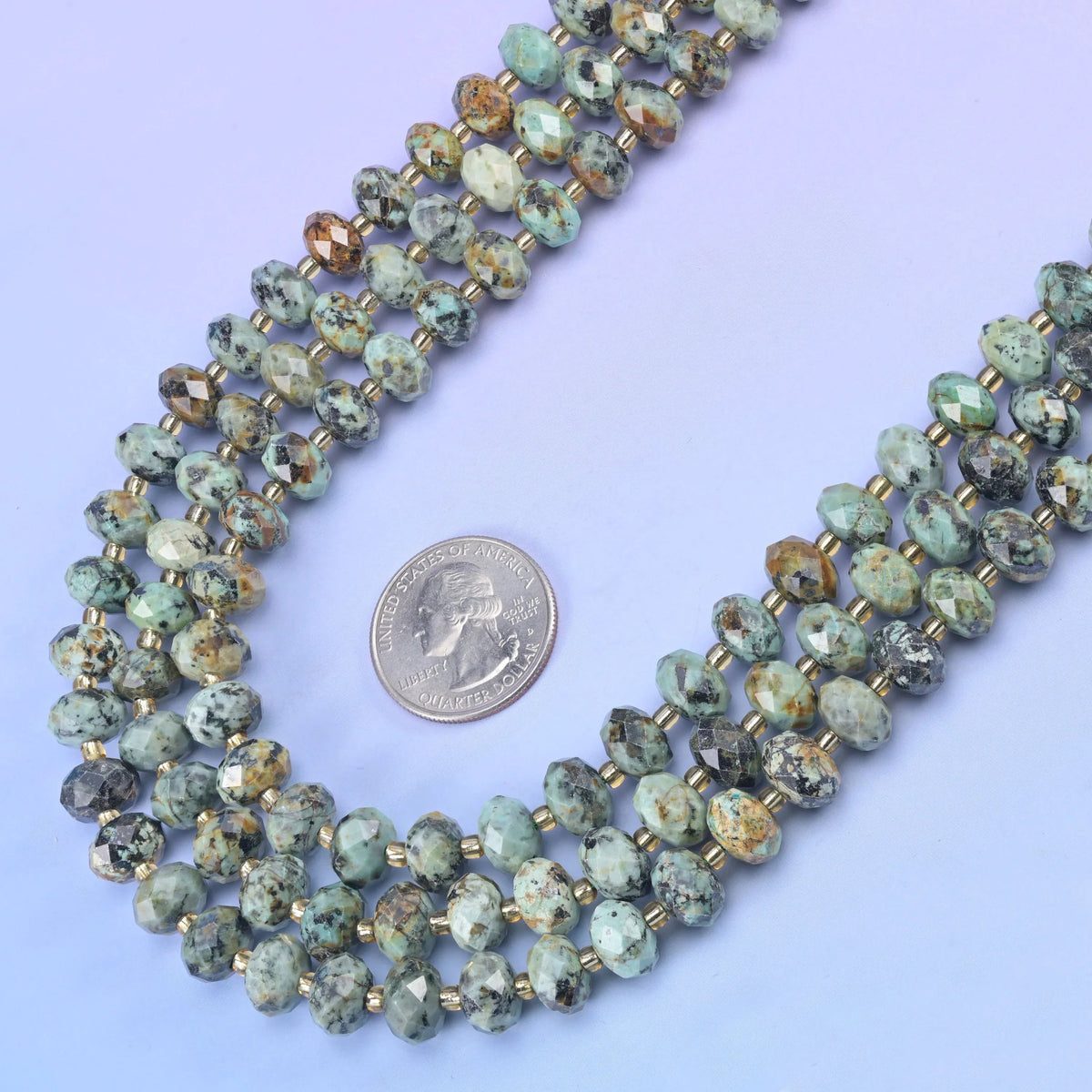 Natural gemstone rondelle beads, hole approximately 1.0mm