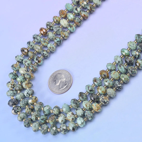 Natural gemstone rondelle beads, hole approximately 1.0mm
