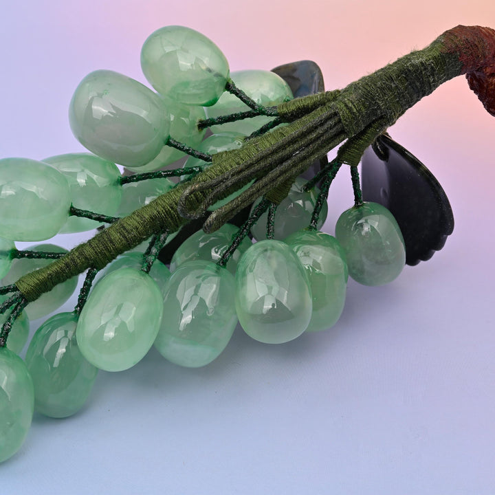 Green Fluorite grape cluster carving, approximately 7 x 3.5 inches