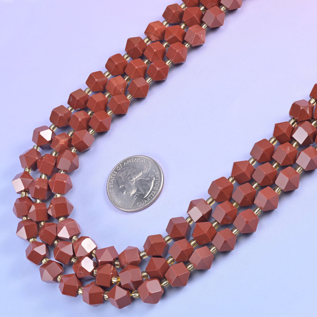 10mm diamond rhombus beads, one stone option per 15.5 inch strand.
