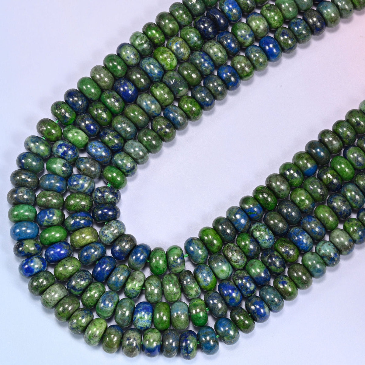 Natural Phoenix Lapis Rondelle Beads, 15 inch strand, approximately 72 beads.