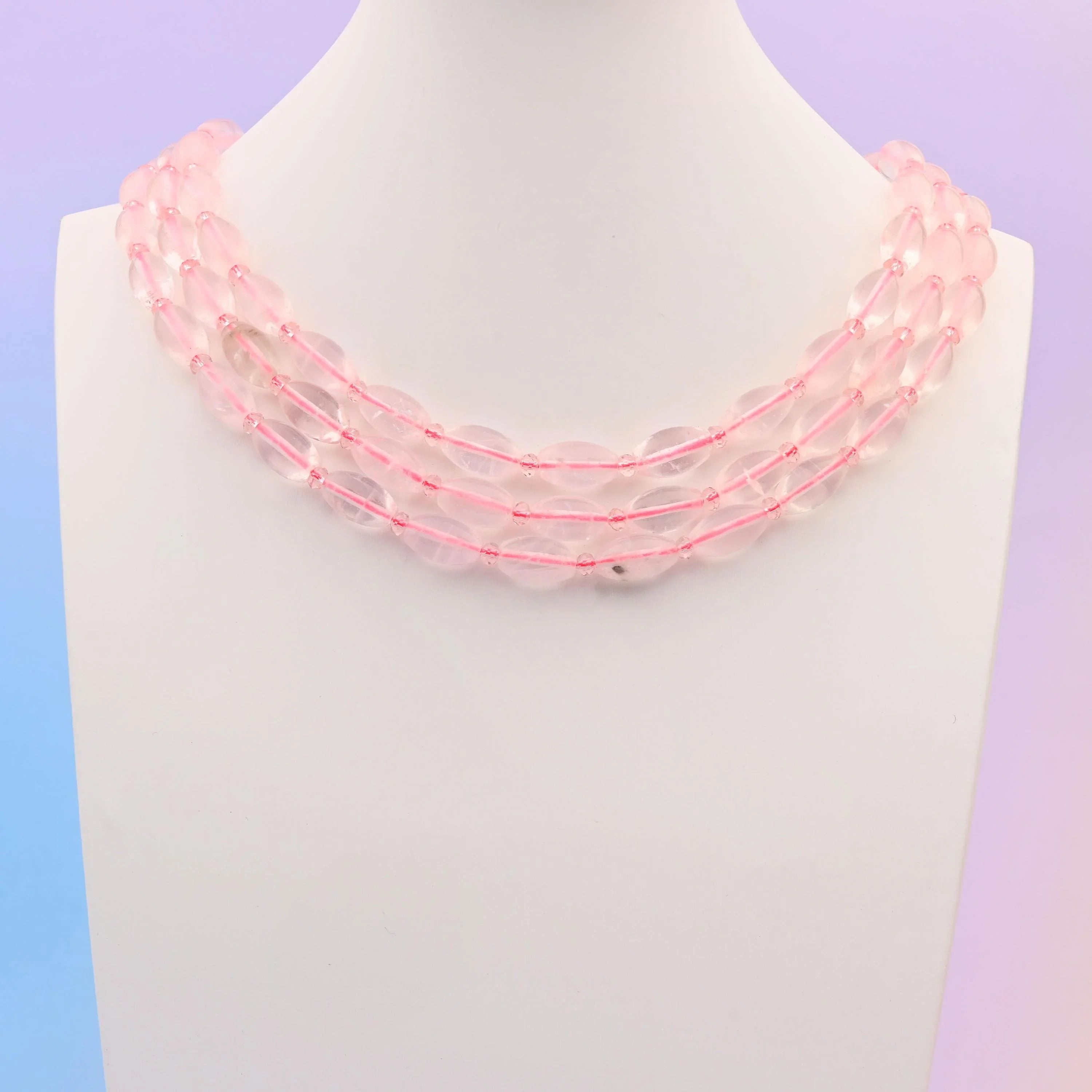 Rose quartz beads, smooth barrel shape, 13x8mm