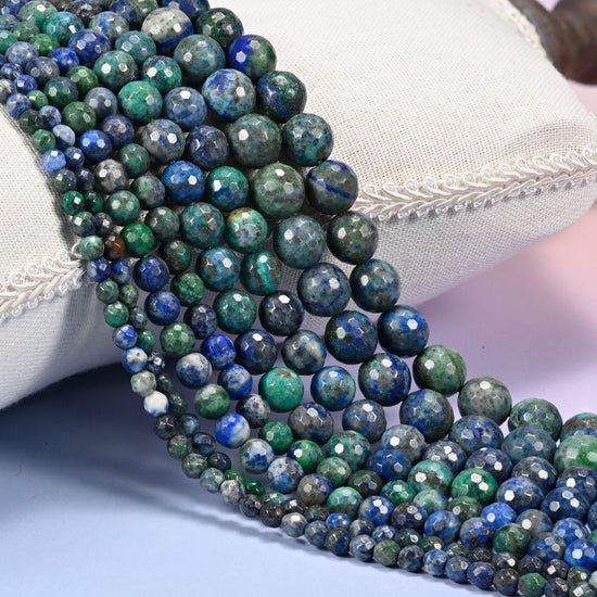 Phoenix Lapis Faceted Round Beads
