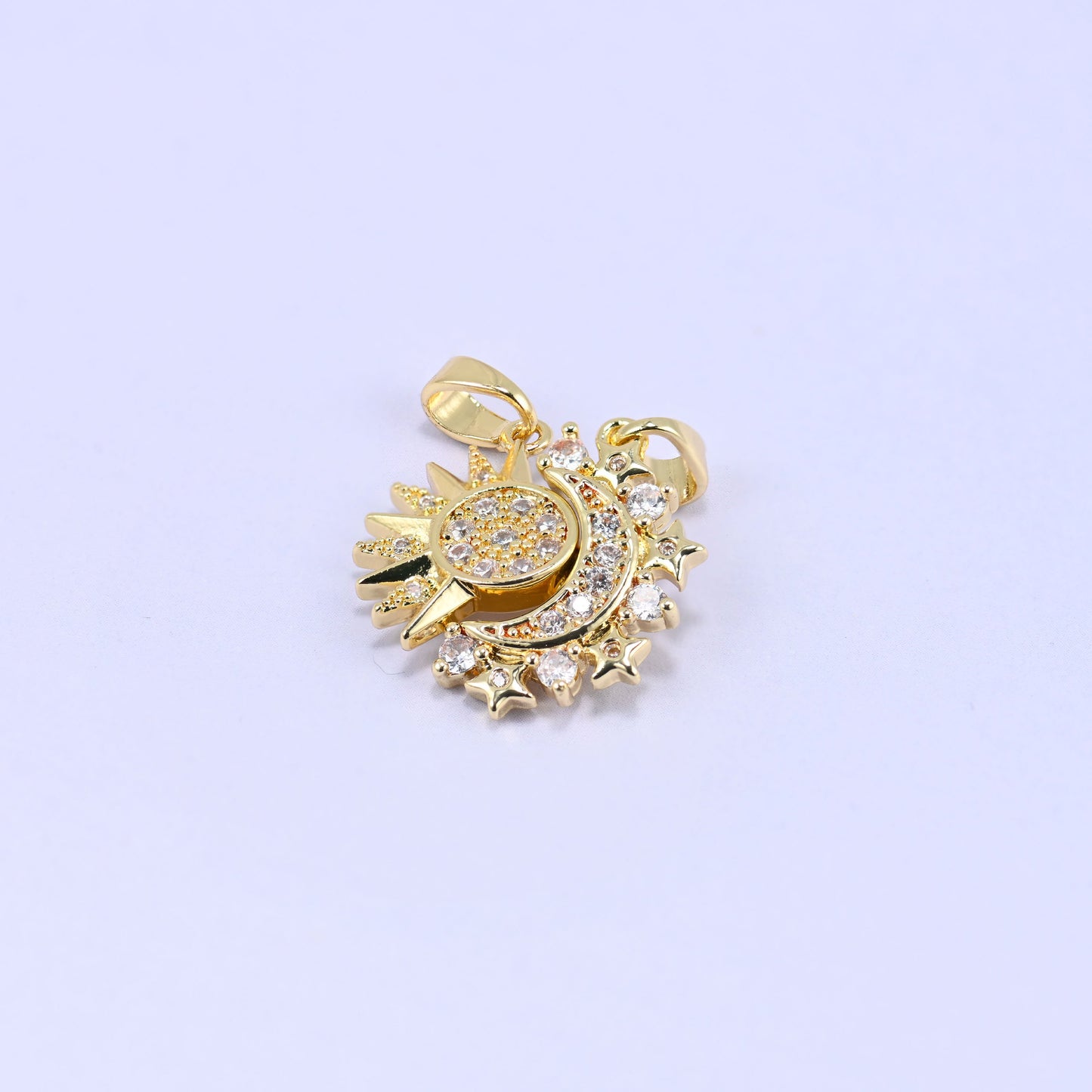 18K Gold Plated Sun Moon Friendship Pendants for matching necklaces