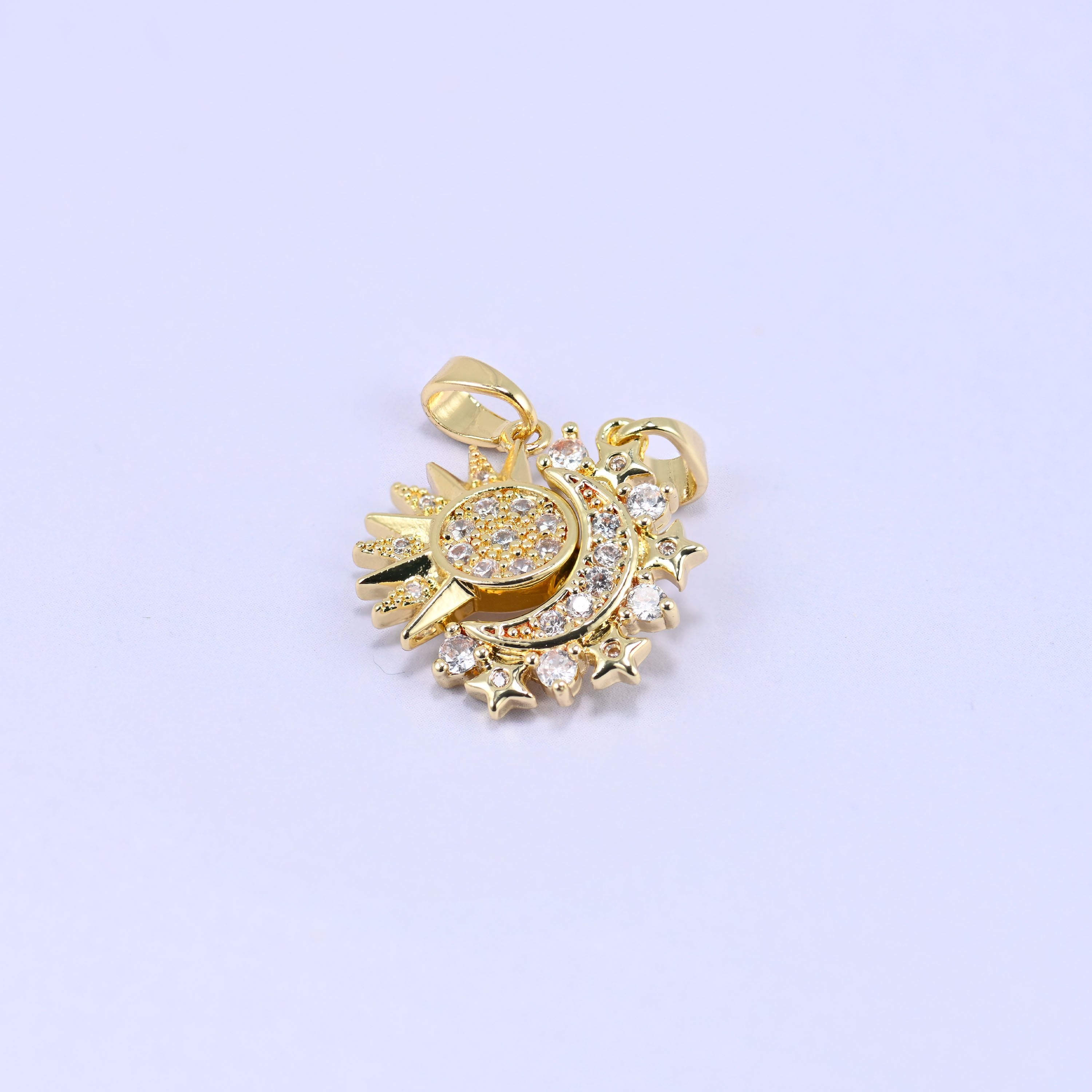 18K Gold Plated Sun Moon Friendship Pendants for matching necklaces