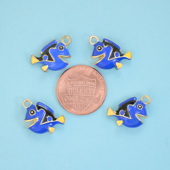Tropical fish cut brass, 18k gold filled, beads