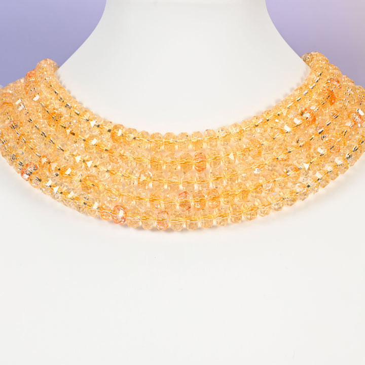 Transparent Gold Faceted Rondelle Glass Beads: Size 5x8mm, Jewelry Making Supply