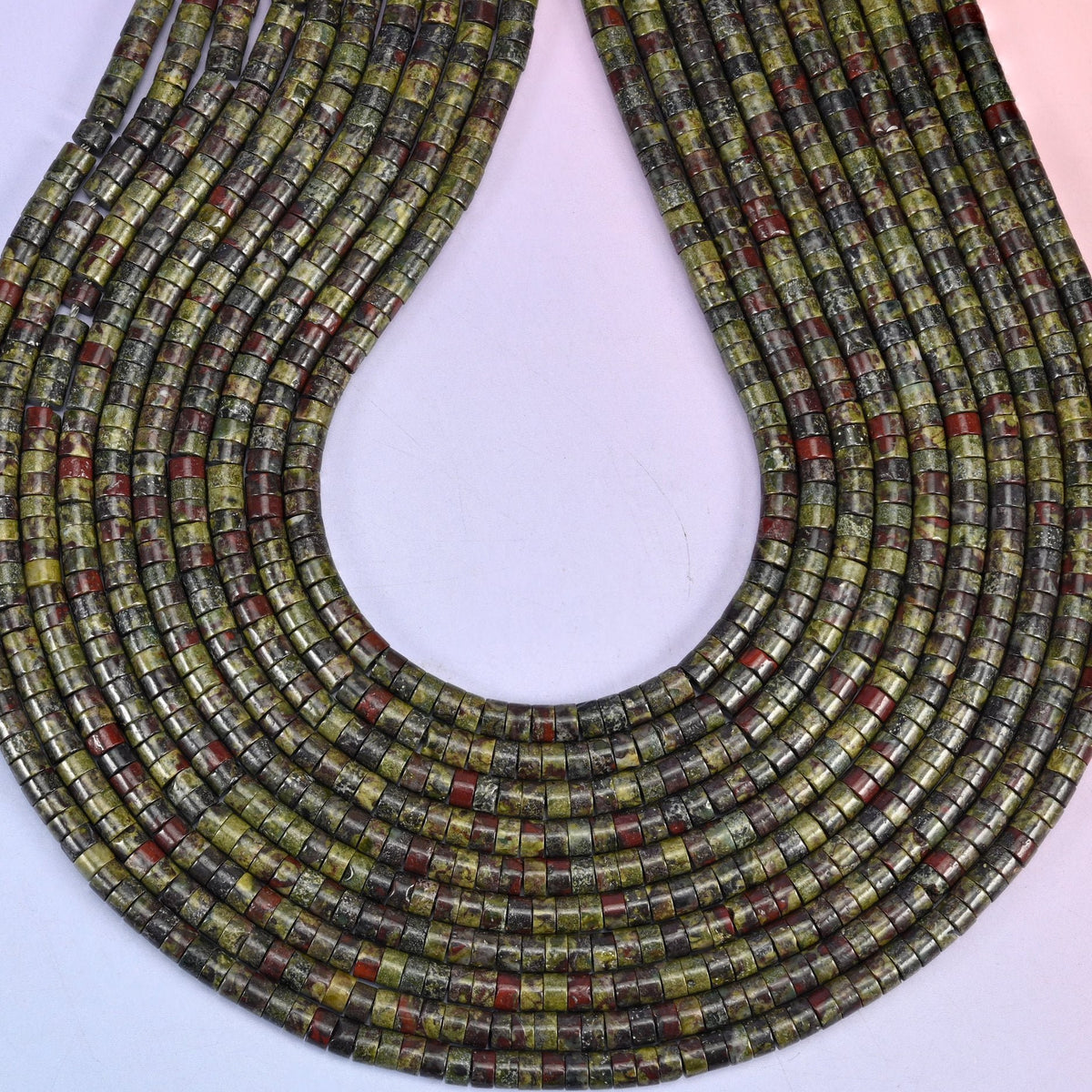 Dragon Blood Stone Smooth Heishi Disc Beads, hole approximately 1.0mm