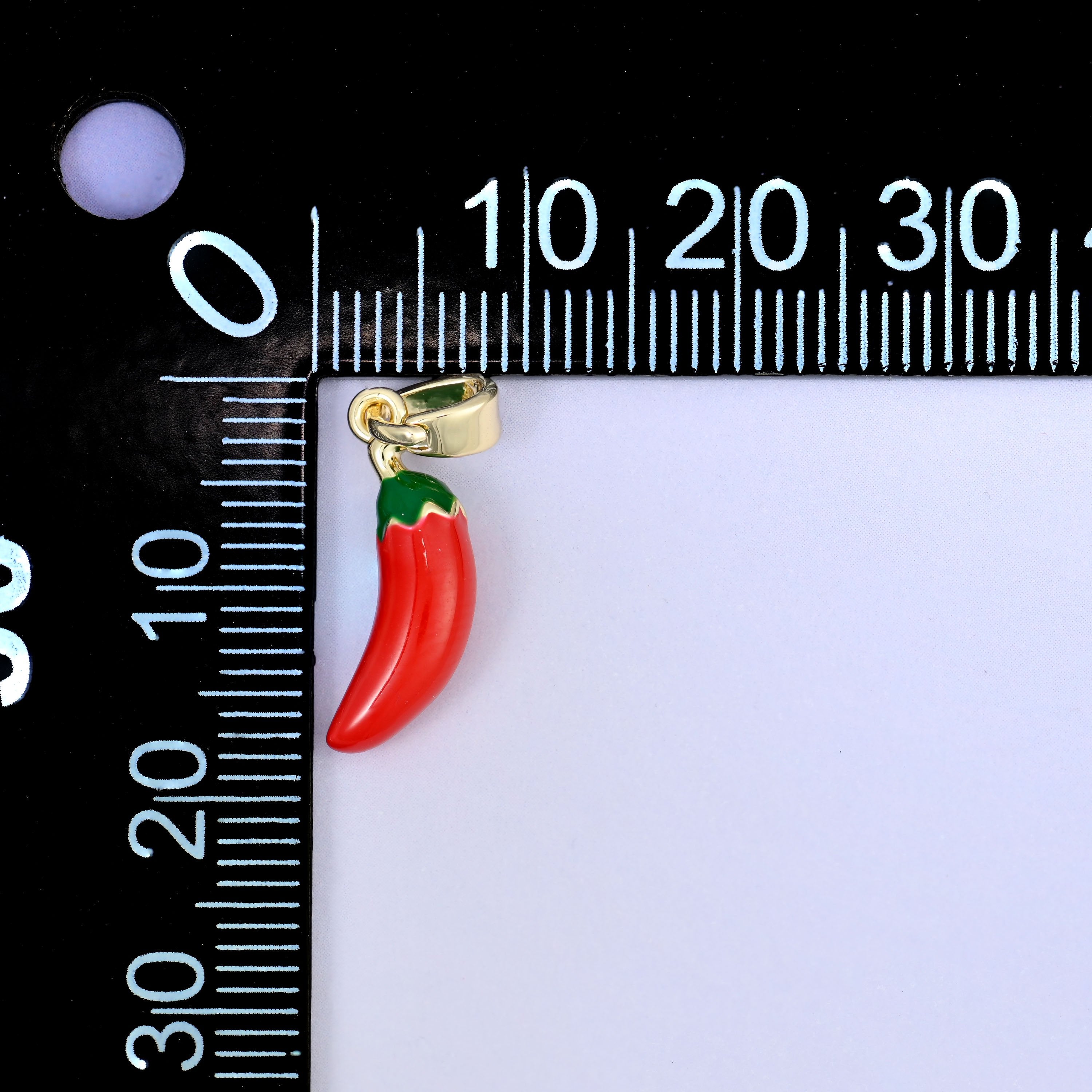 Enamel Red Chili Pepper Charms: 18K Gold Plated Pendants, Jewelry Making Supply