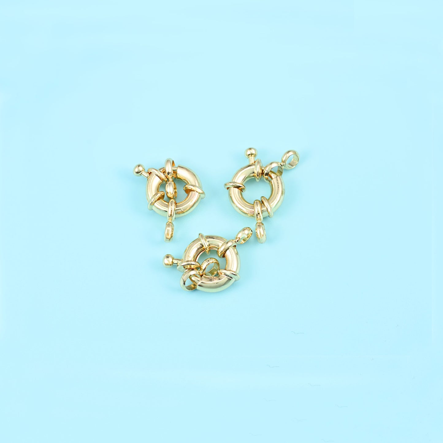 18K Gold Filled Round Spring Clasps for DIY Jewelry Making Supply