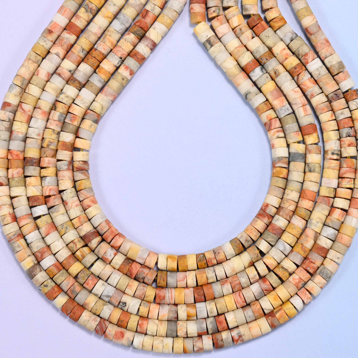 Heishi disc cut crazy agate beads
