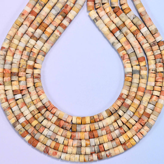 Heishi disc cut crazy agate beads