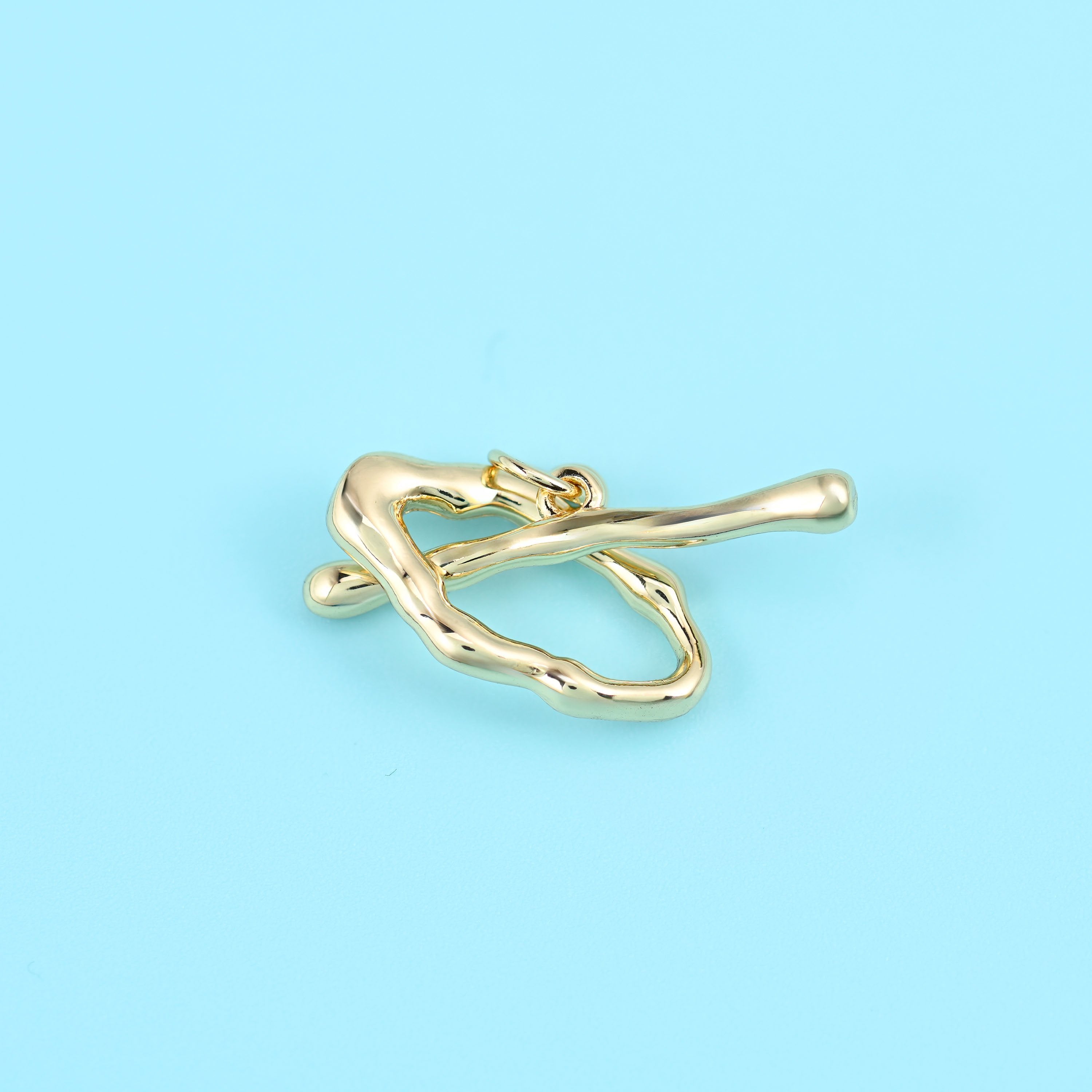 18K Gold Filled Freeform Toggle Clasp, sold per piece