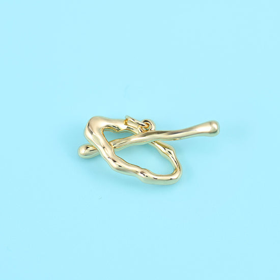 18K Gold Filled Freeform Toggle Clasp, sold per piece