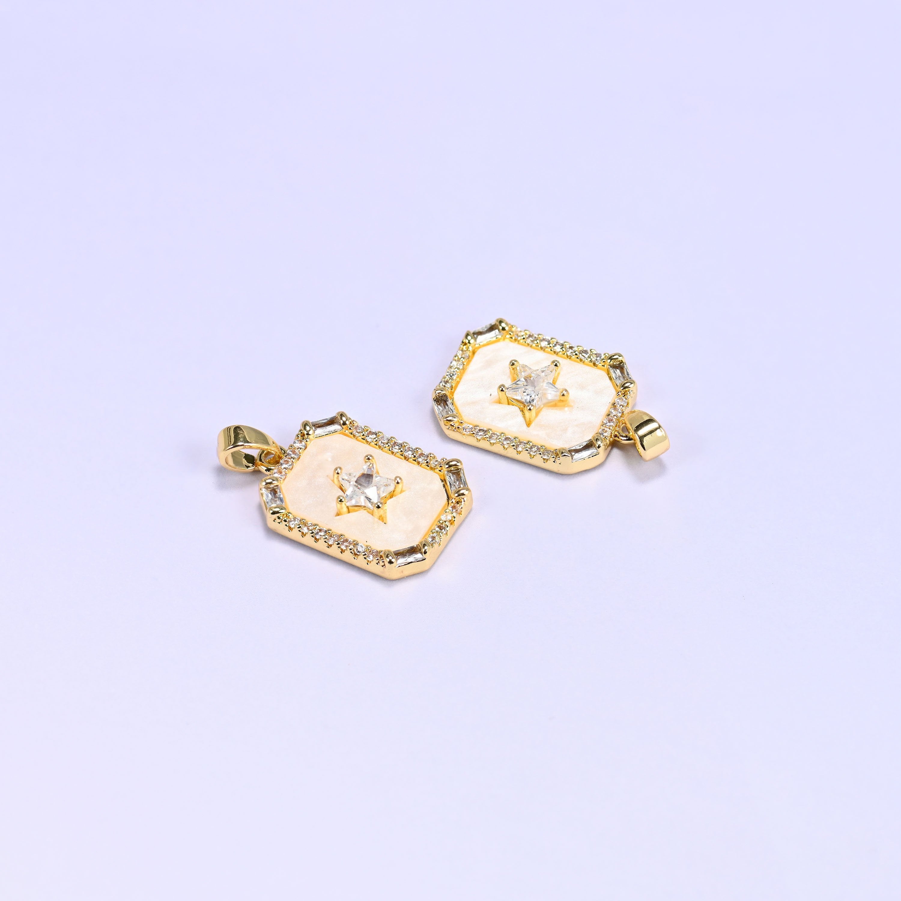 Rectangle Star Zircon Charms, sold individually