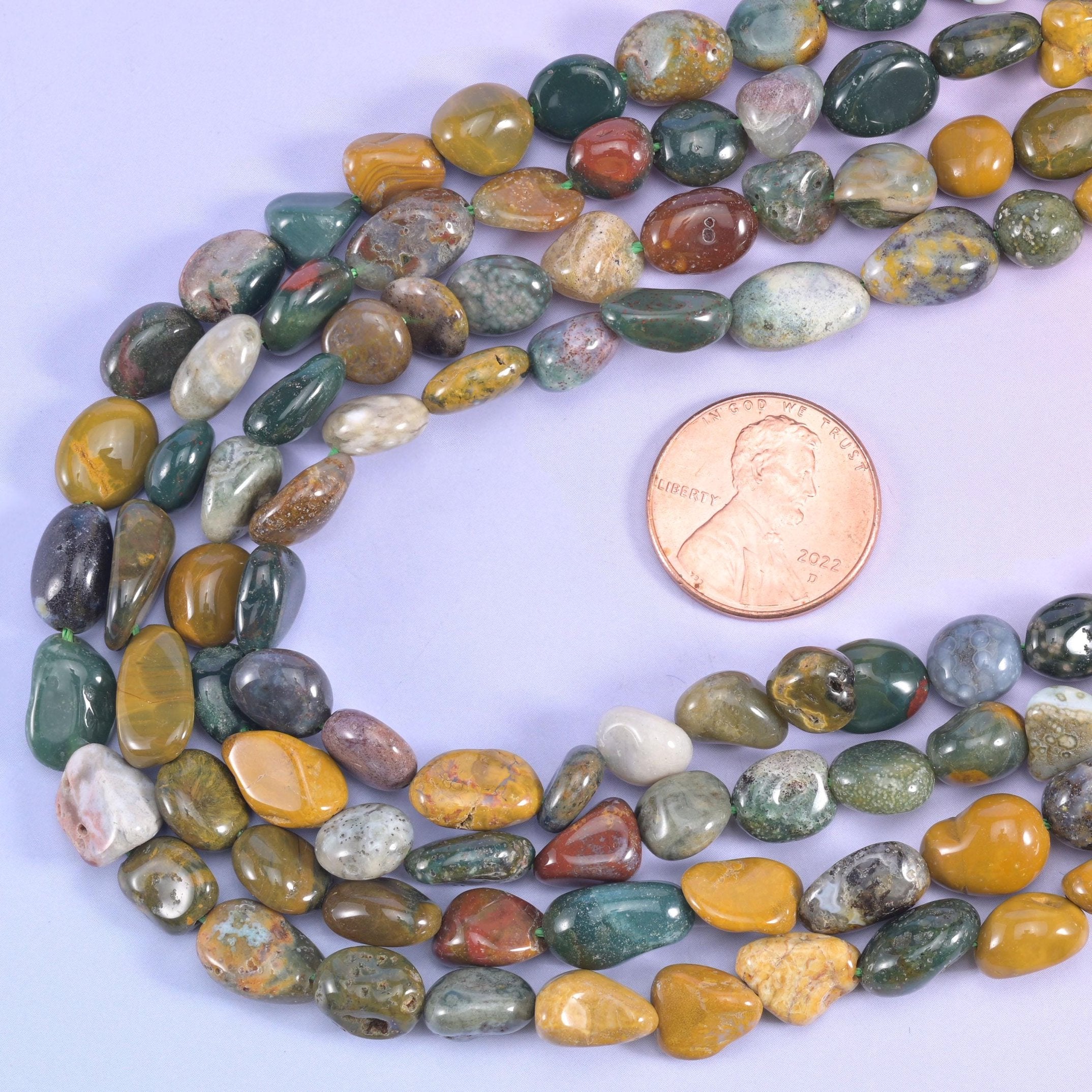 Ocean jasper pebble nugget beads, sold per strand