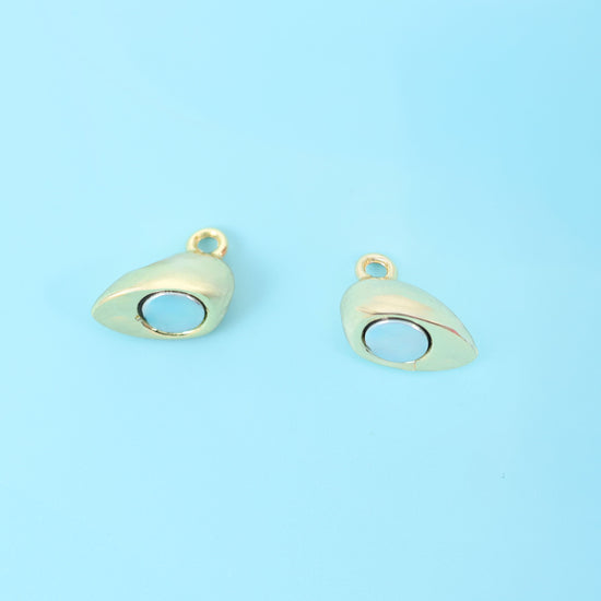 18K gold filled heart magnetic clasp, brass base