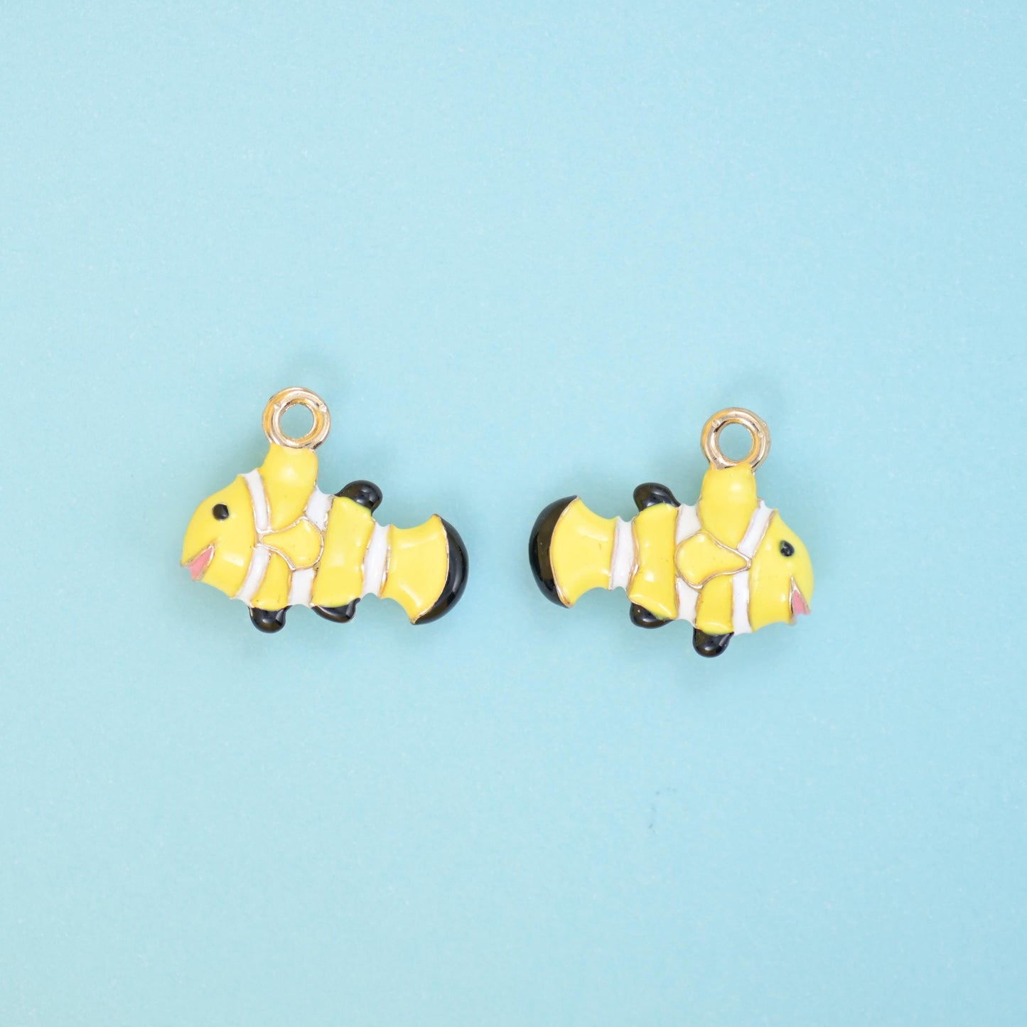 Clown fish cut brass, 18k gold filled, beads